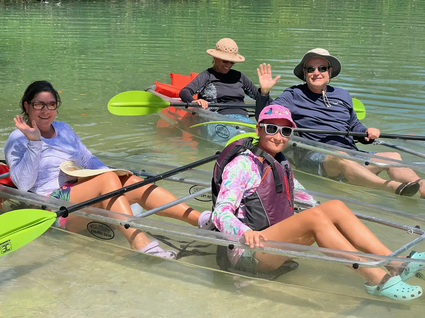 Clear kayaks