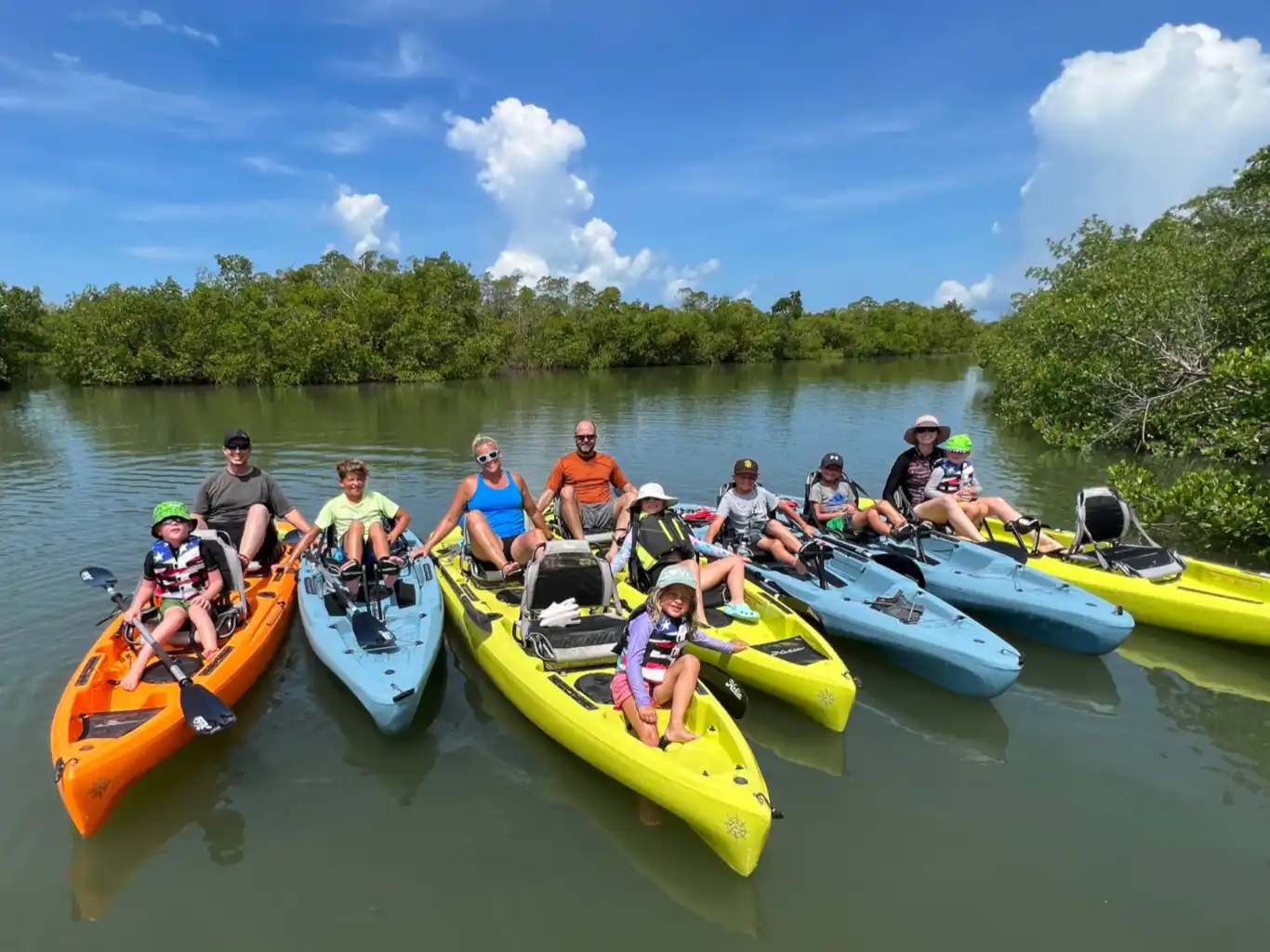 large family private kayak tour