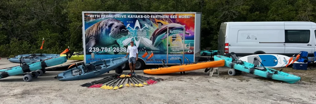 Our Dolphin Manatee Trailer Wrap and Equipment Displayed